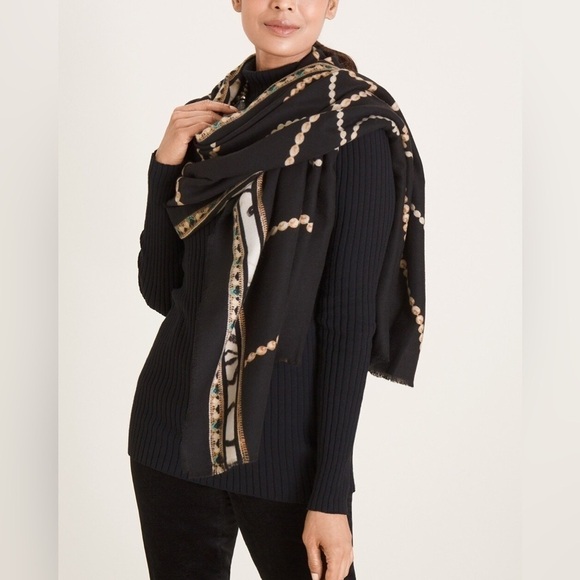 Chico's Black and Tan Scarf - Picture 1 of 9